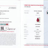 5.30 Ct. Pinkish Red Ruby from Mozambique Scan Report