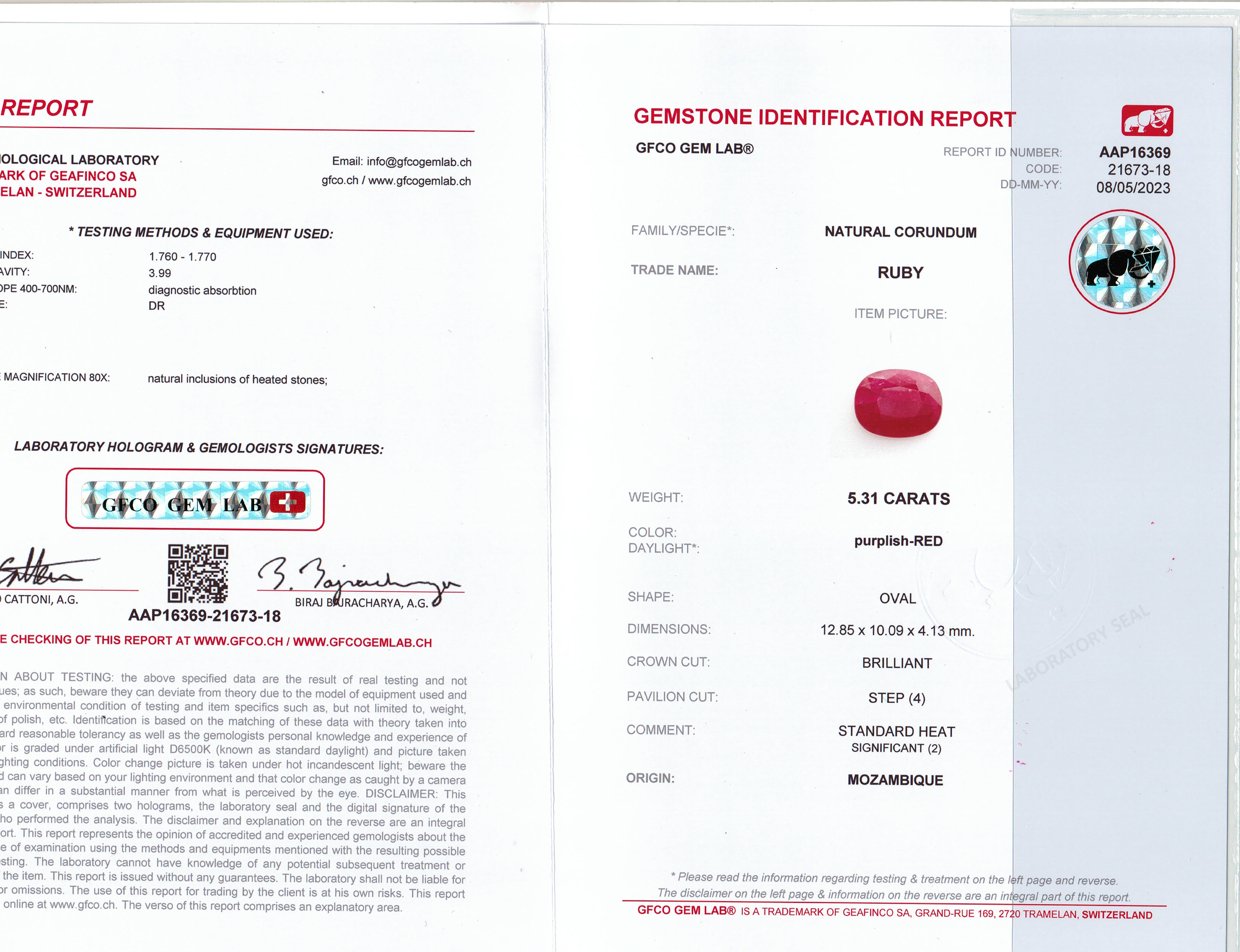 5.31 Ct. Ruby from Mozambique