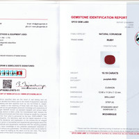 10.19 Ct. Purplish Red Ruby from Mozambique Scan Report