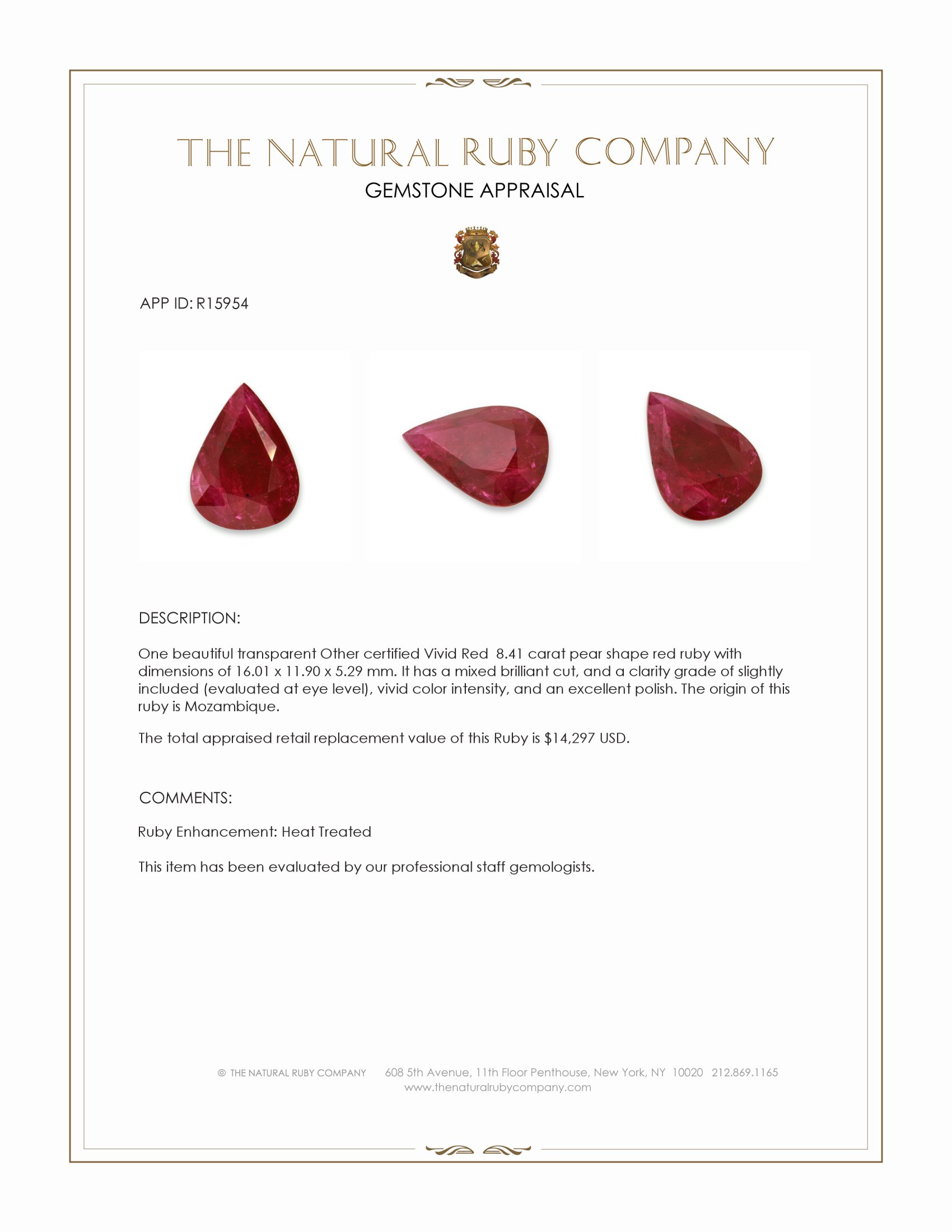 8.41 Ct. Ruby from Mozambique