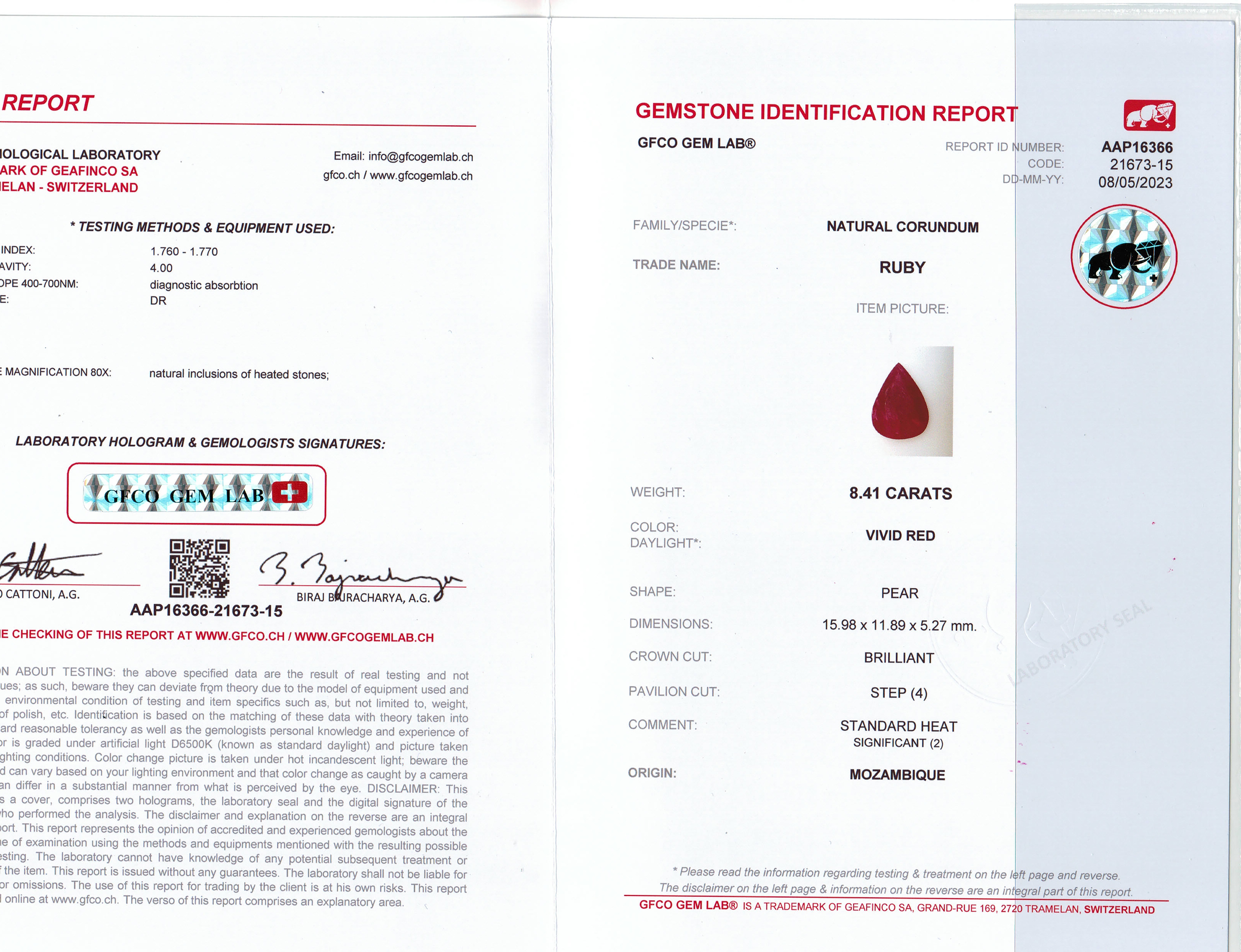 8.41 Ct. Ruby from Mozambique