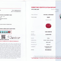 6.82 Ct. Purplish Red Ruby from Mozambique Scan Report