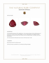 1.00 Ct. Ruby from Mozambique Appraisal