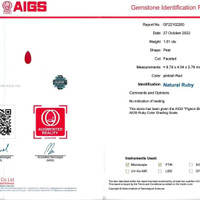 1.01 Ct. Ruby from Mozambique Scan Report