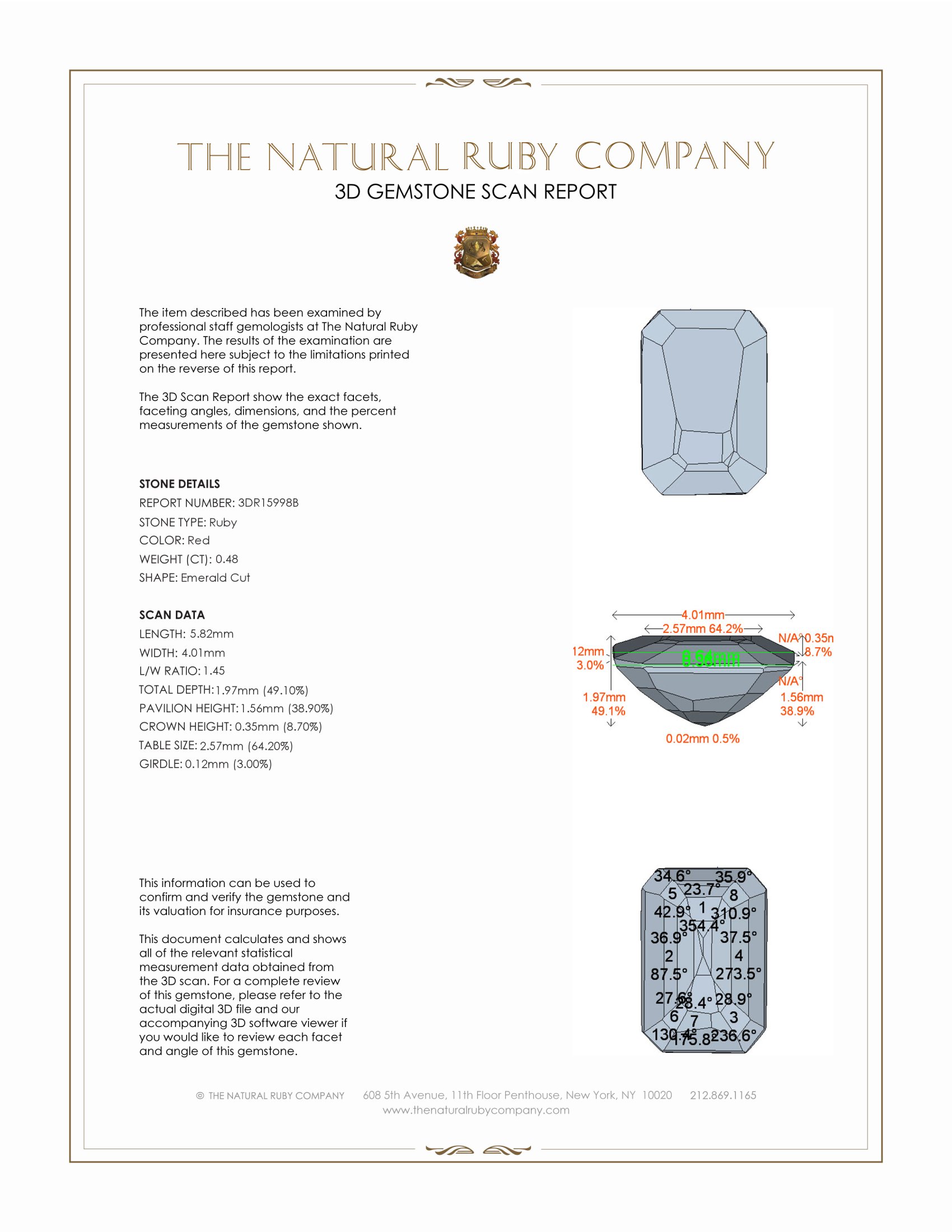 0.48 Ct. Ruby from Burma (Myanmar)