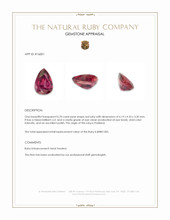 0.70 Ct. Pinkish Red Ruby from Thailand Appraisal