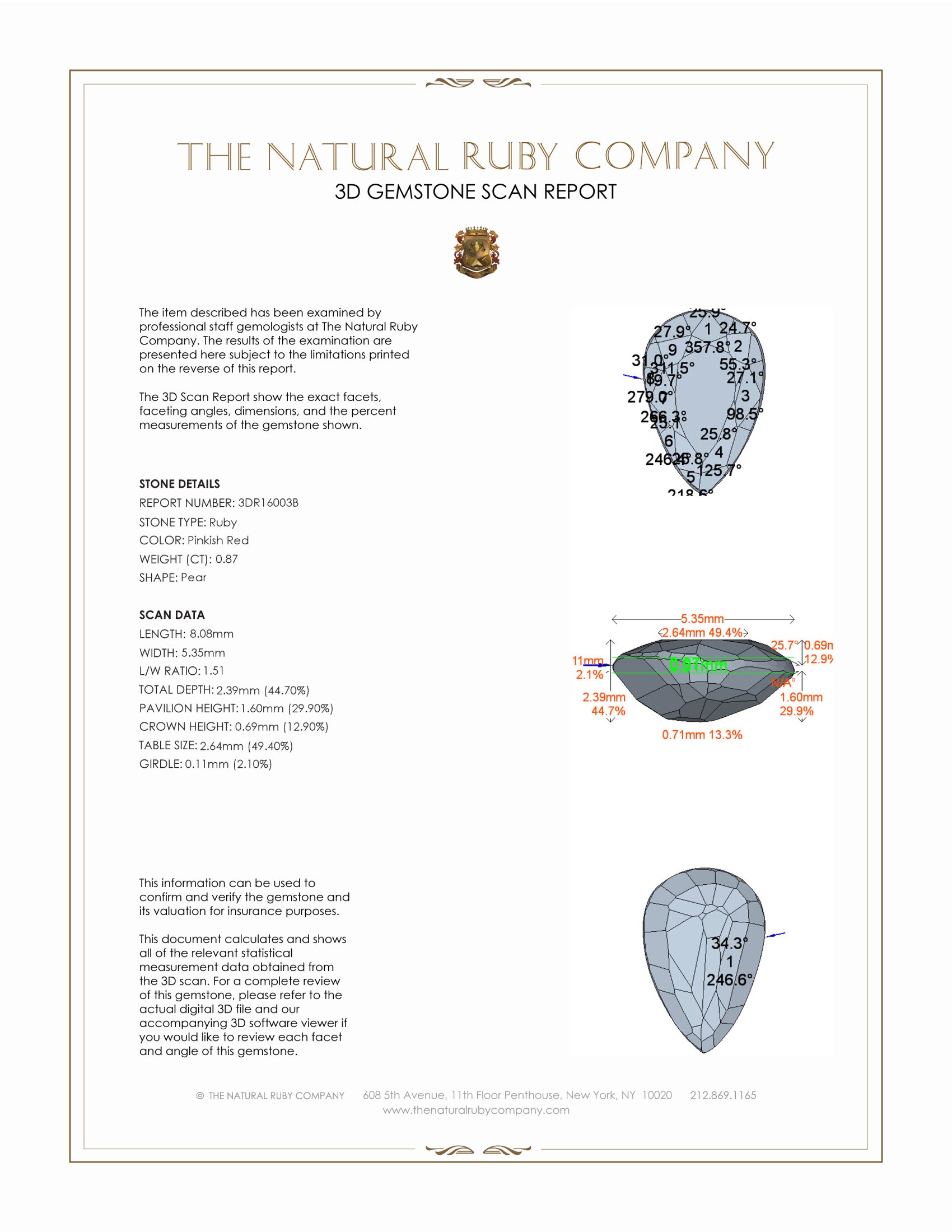 0.87 Ct. Ruby from Thailand