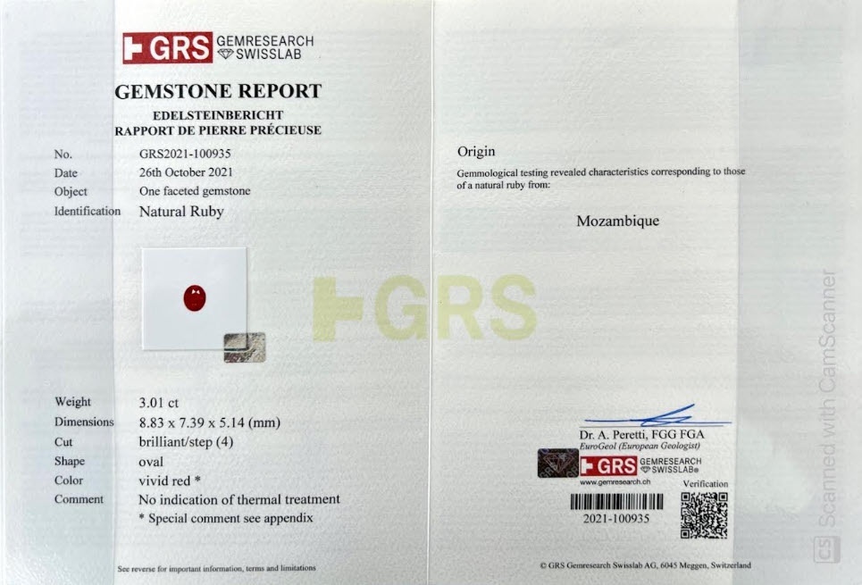 3.01 Ct. Ruby from Mozambique