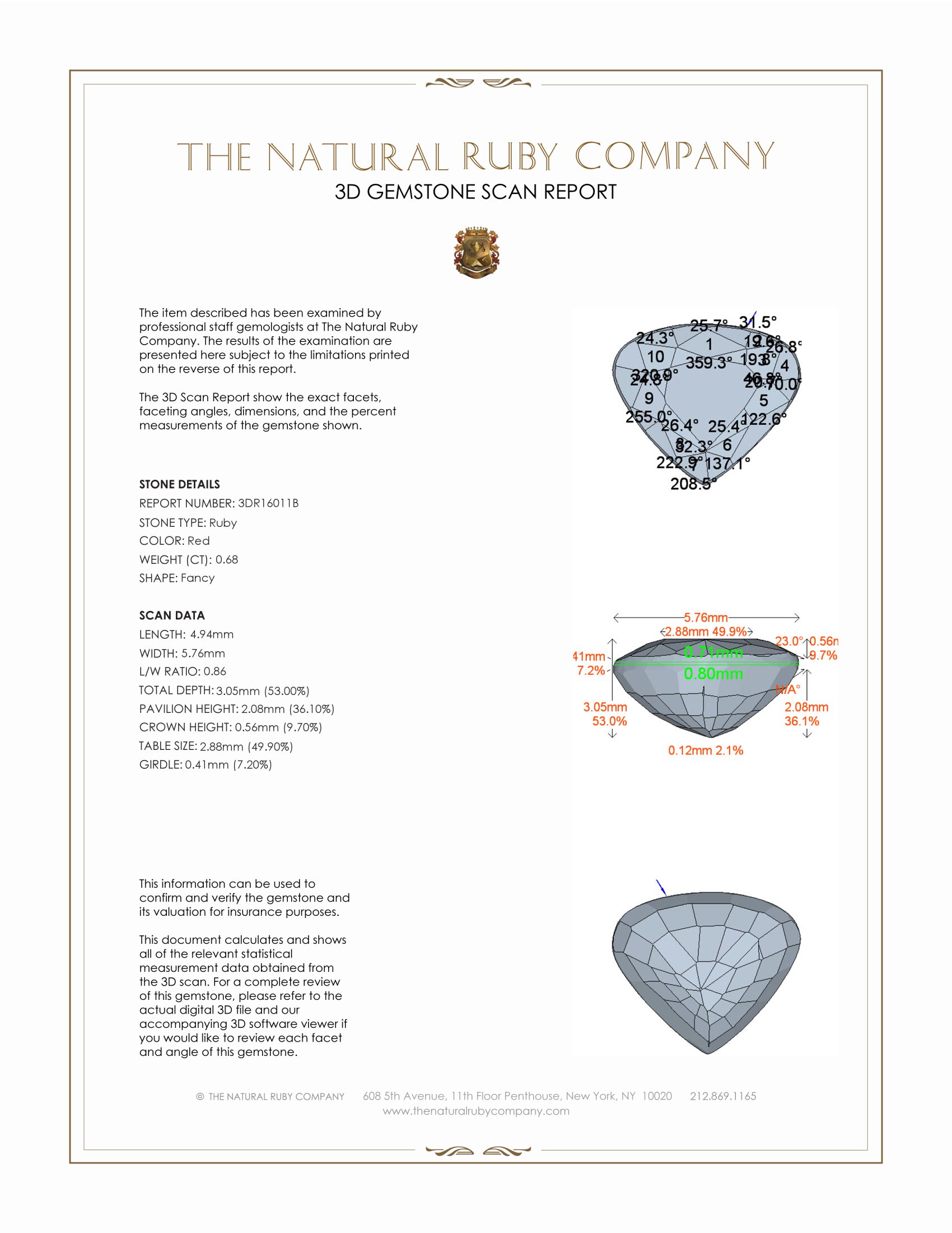 0.68 Ct. Ruby from Thailand