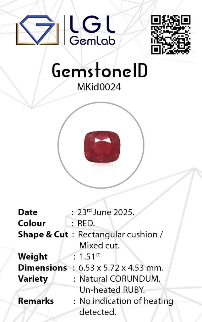 1.49 Ct. Ruby from Mozambique
