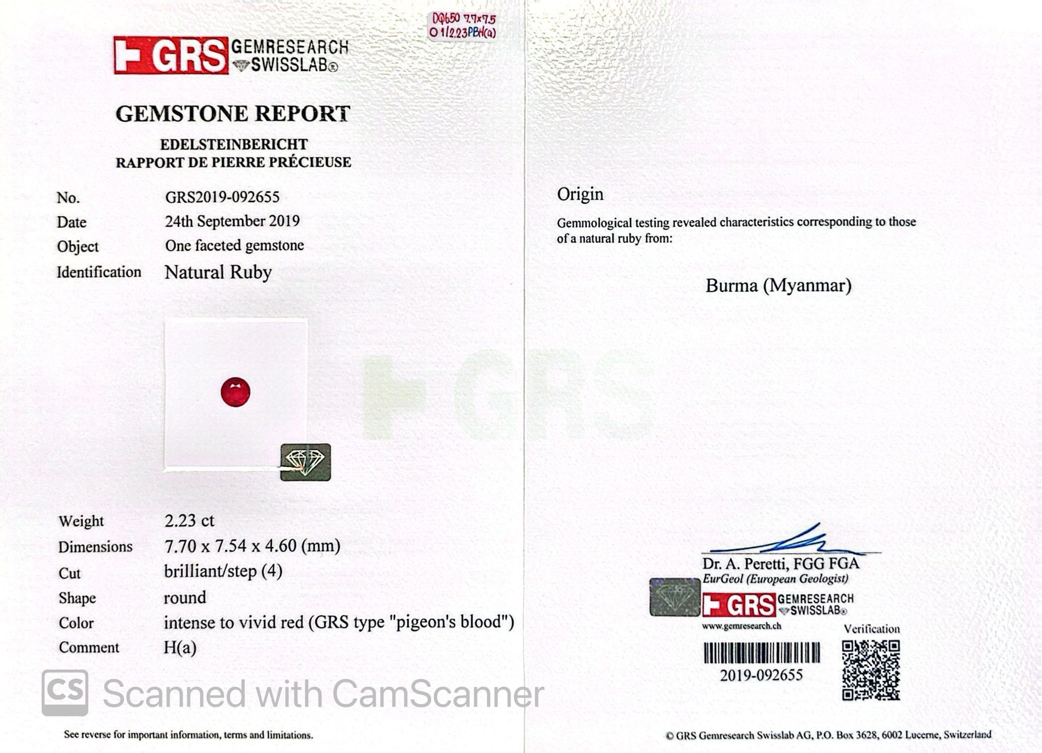 2.23 Ct. Ruby from Burma (Myanmar)