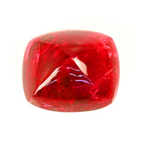 2.47 Ct. Orangish Red Cabochon Ruby from India Video