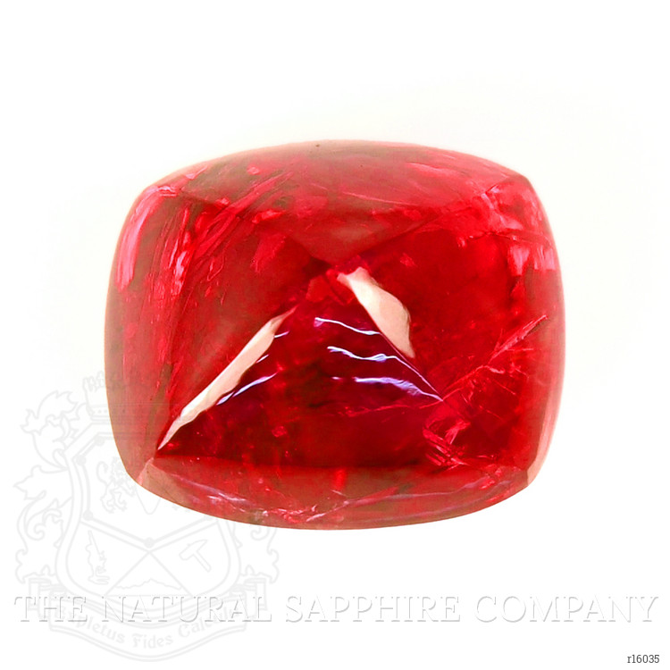 2.47 Ct. Orangish Red Cabochon Ruby from India