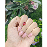 2.47 Ct. Orangish Red Cabochon Ruby from India Life Style