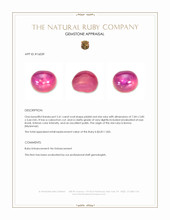 2.61 Ct. Pinkish Red Star Ruby from Burma (Myanmar) Appraisal