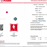 1.57 Ct. Pinkish Red Ruby from Burma (Myanmar) Scan Report