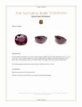 1.02 Ct. Purplish Red Ruby from Burma (Myanmar) Appraisal