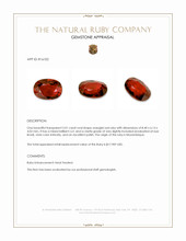 2.01 Ct. Orangish Red Ruby from Mozambique Appraisal