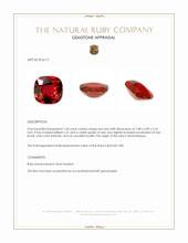 1.36 Ct. Ruby from Mozambique Appraisal