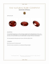 2.71 Ct. Orangish Red Ruby from Mozambique Appraisal