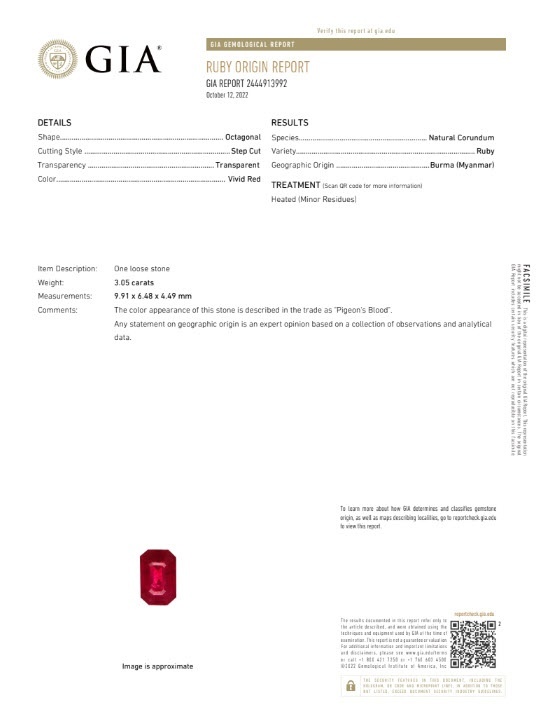 3.05 Ct. Ruby from Burma (Myanmar)