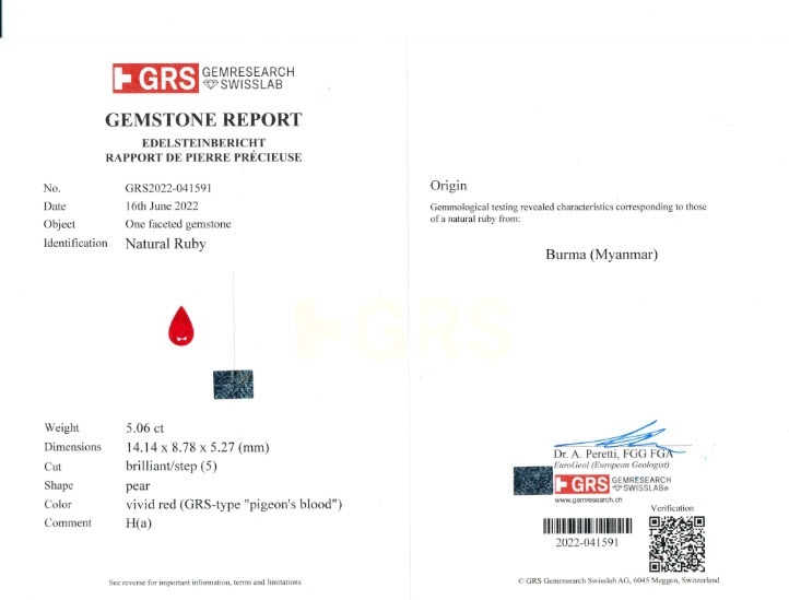 5.06 Ct. Ruby from Burma (Myanmar)