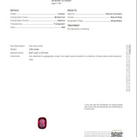 2.04 Ct. Ruby from Mozambique Scan Report