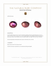 6.57 Ct. Purplish Red Star Ruby from Tanzania Appraisal