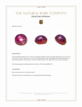 0.79 Ct. Purplish Red Star Ruby from Tanzania Appraisal