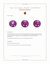 2.57 Ct. Purplish Red Star Ruby from Mozambique Appraisal