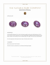 4.32 Ct. Purplish Red Star Ruby from Mozambique Appraisal