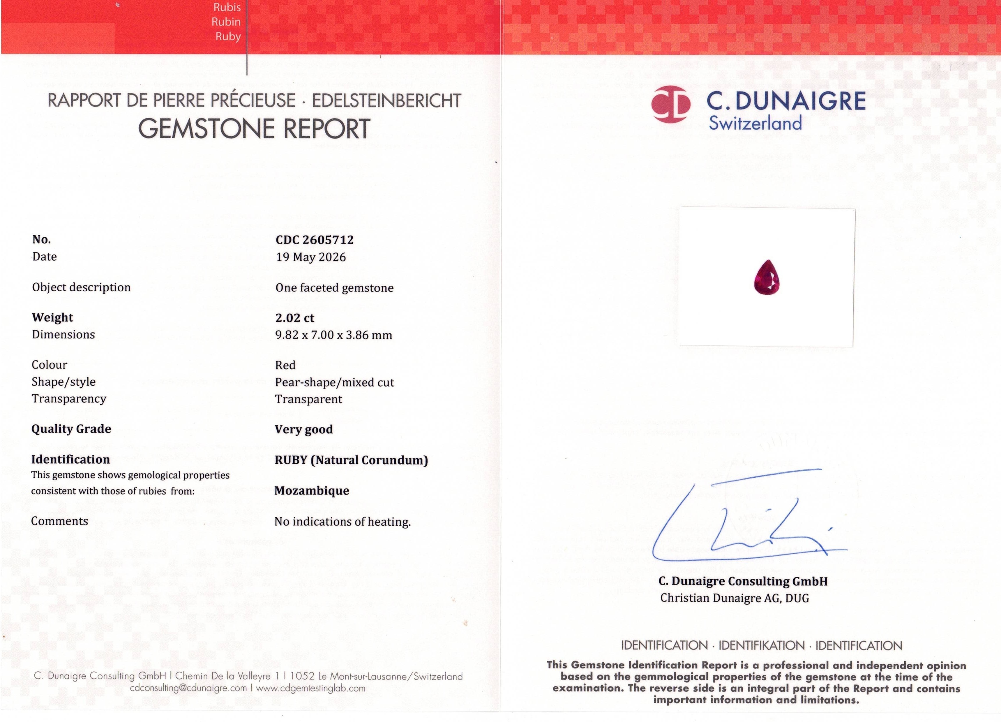 2.02 Ct. Ruby from Mozambique