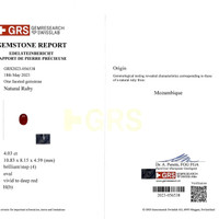 4.03 Ct. Ruby from Mozambique Scan Report