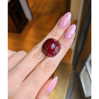 57.05 Ct. Purplish Red Cabochon Ruby from Madagascar Life Style