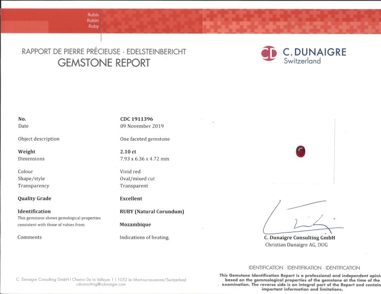 2.10 Ct. Ruby from Burma (Myanmar)