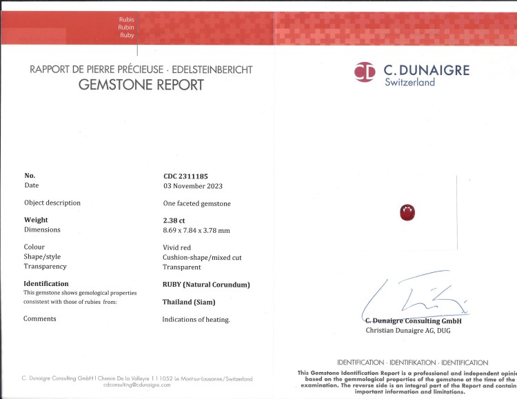2.38 Ct. Ruby from Thailand