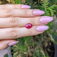 4.63 Ct. Pinkish Red Cabochon Ruby from Burma (Myanmar) Life Style