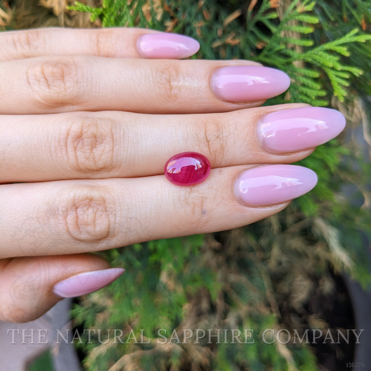 4.63 Ct. Pinkish Red Cabochon Ruby from Burma (Myanmar)
