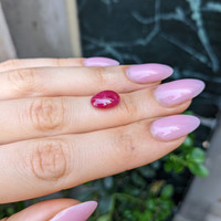 4.63 Ct. Pinkish Red Cabochon Ruby from Burma (Myanmar) Life Style