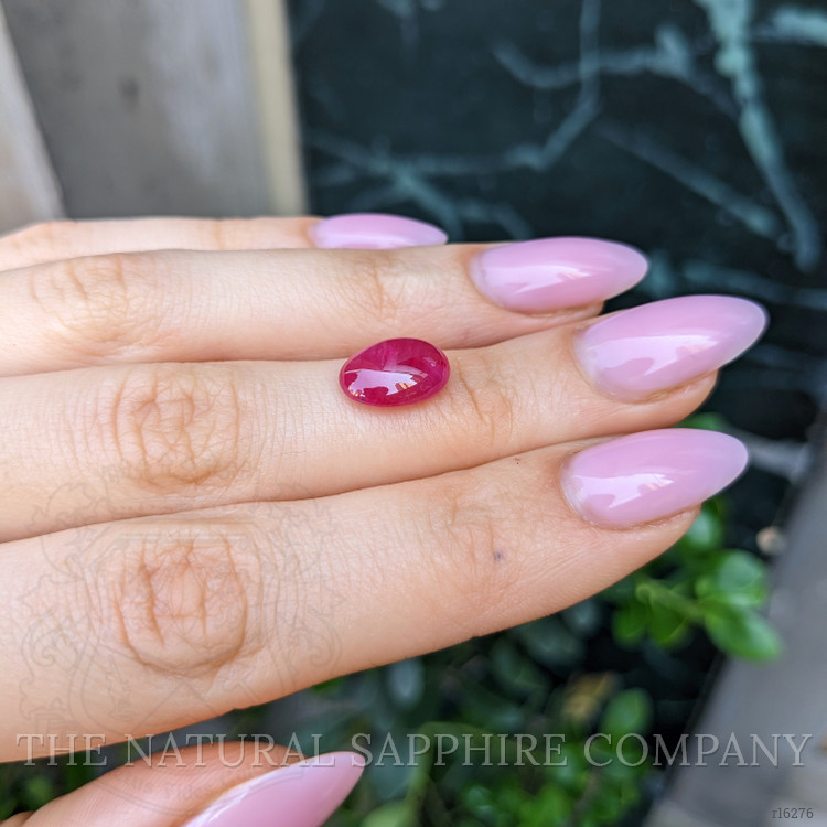 4.63 Ct. Pinkish Red Cabochon Ruby from Burma (Myanmar)