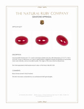 7.21 Ct. Pinkish Red Cabochon Ruby from Burma (Myanmar) Appraisal