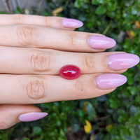 7.21 Ct. Pinkish Red Cabochon Ruby from Burma (Myanmar) Life Style
