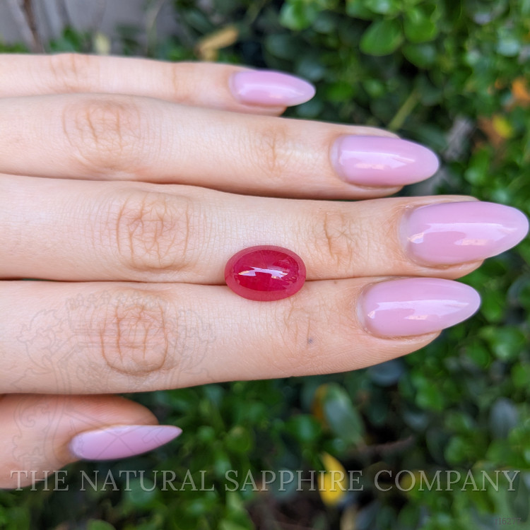 7.21 Ct. Pinkish Red Cabochon Ruby from Burma (Myanmar)
