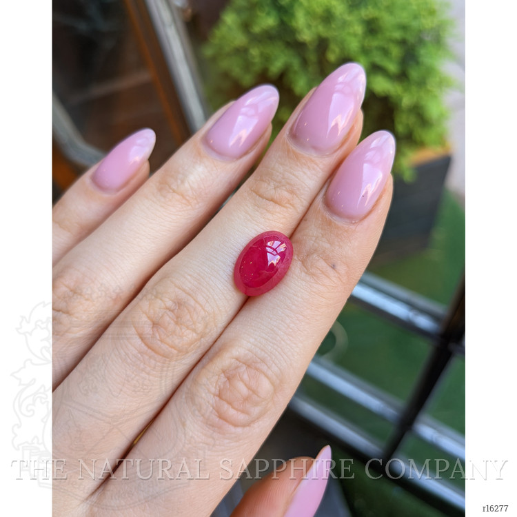 7.21 Ct. Pinkish Red Cabochon Ruby from Burma (Myanmar)