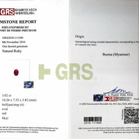 3.02 Ct. Pinkish Red Ruby from Burma (Myanmar) Scan Report