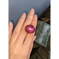 61.54 Ct. Purplish Red Star Ruby from Madagascar Life Style