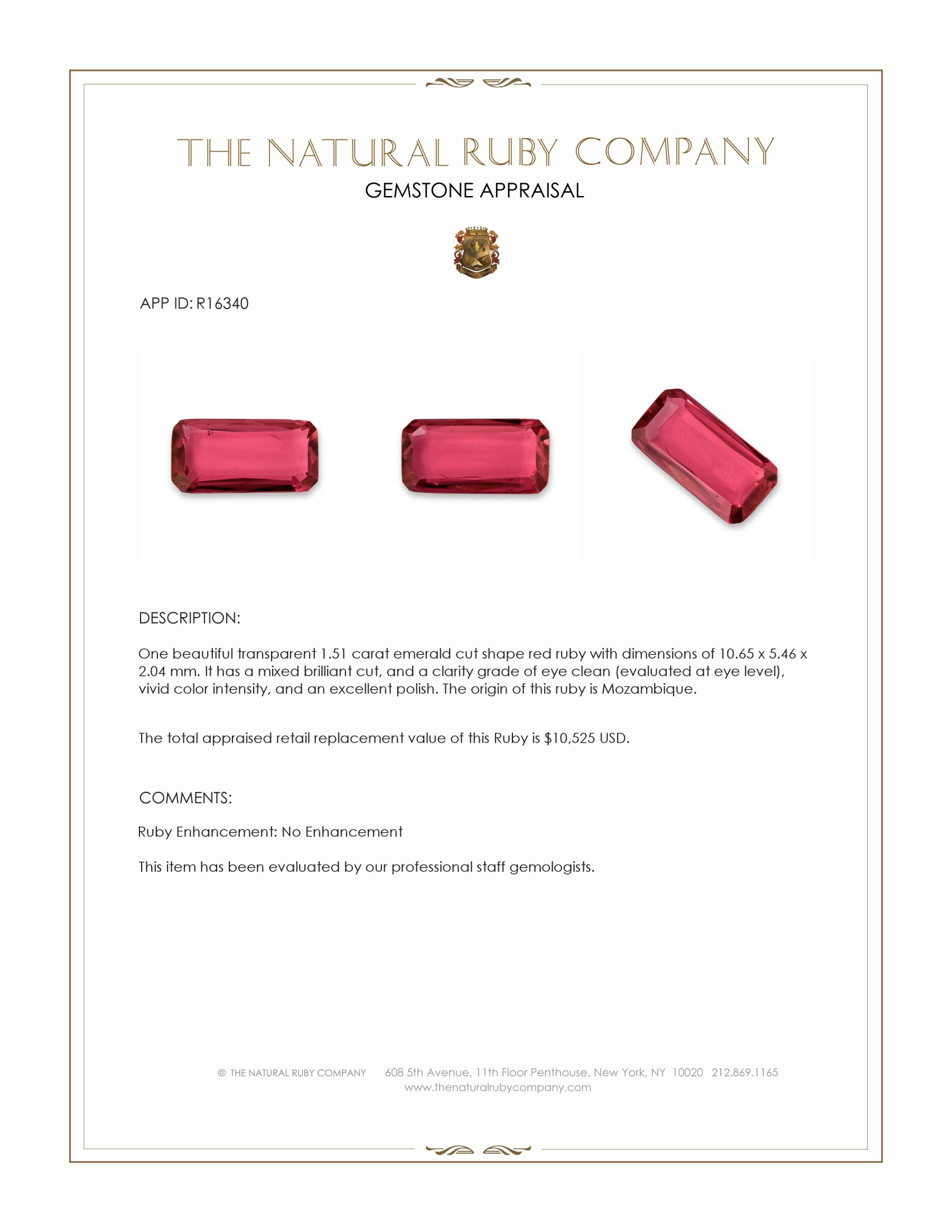 1.51 Ct. Ruby from Mozambique