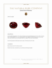 1.73 Ct. Ruby from Mozambique Appraisal