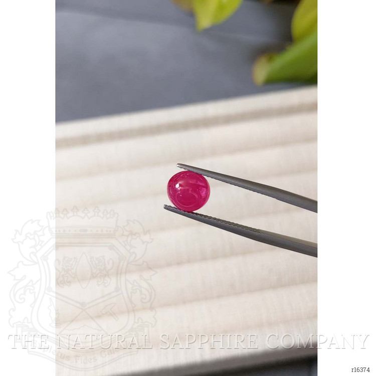 3.19 Ct. Pinkish Red Cabochon Ruby from Mozambique