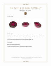 1.07 Ct. Purplish Red Ruby from Ceylon (Sri Lanka) Appraisal